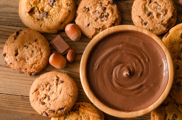 Chocolate cookies background