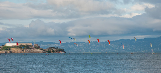 Kitesurfing race, San Francisco, California