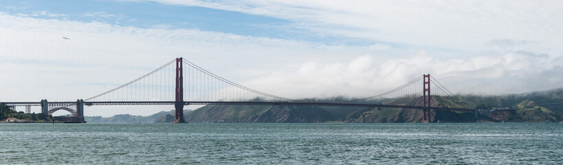 Golden Gate Bridge panoramic view, California, USA.