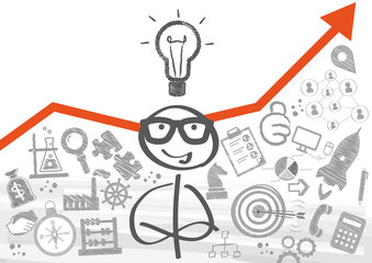 Geschäftsmann hat eine Geschäftsidee