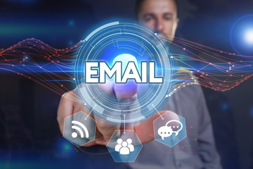 Business, Technology, Internet and network concept. Young busine