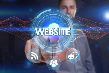 Business, Technology, Internet and network concept. Young busine