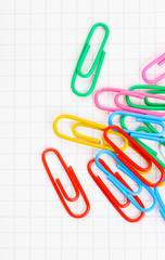 colored paper clips close-up