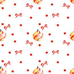 Seamless pattern, Merry Christmas, Watercolor