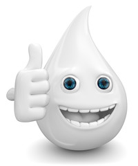 3d ein Tropfen von frischer Milch.