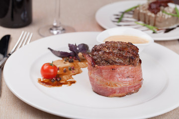 grilled fillet steak on an plate