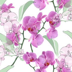 Obraz na płótnie Canvas Orchid Seamless Pattern