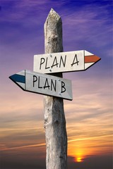 Plan A and plan B signpost