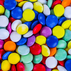 Closeup of colorful candies as texture