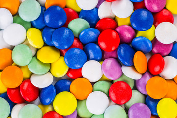 Closeup of colorful candies as texture