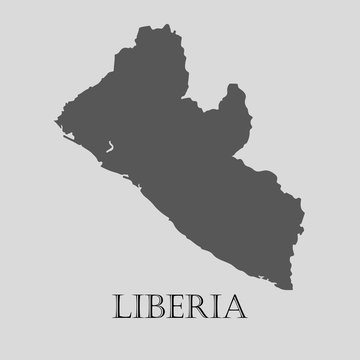 Gray Liberia map - vector illustration
