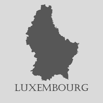 Gray Luxembourg map - vector illustration