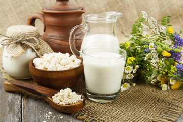 Dairy products and flowers