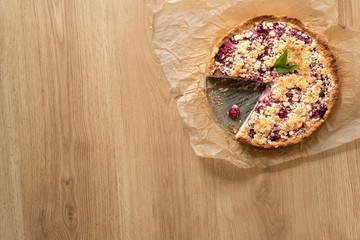 Home made czech republic traditional cherry and blackberry cake