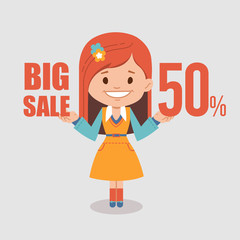 Big discounts , seasonal sale, banner.