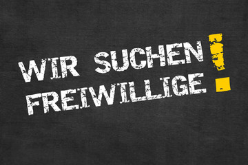 Obraz premium Wir suchen Freiwillige