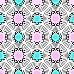 Abstract geometric background. Circles seamless pattern