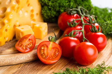 Cheese board - various types of soft and hard cheese. Internatio