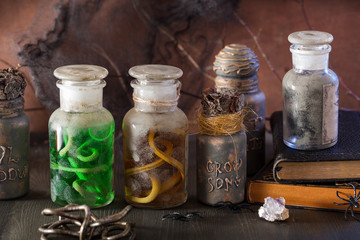 witch apothecary jars magic potions halloween decoration