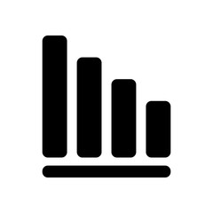 Declining graph line icon