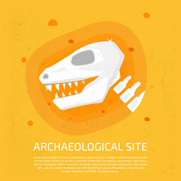 Archaeological site. Dinosaur icon. Archaeological, Paleontology