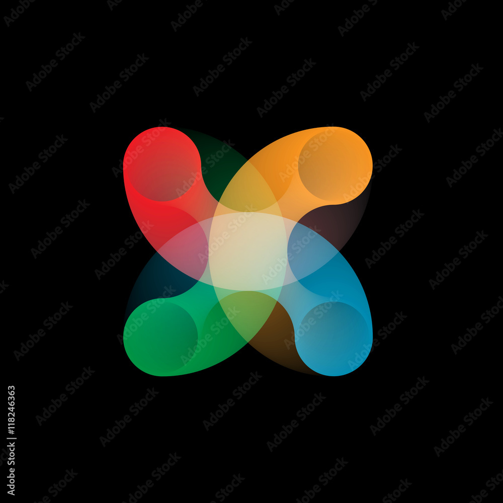Canvas Prints abstract transparent shape on black background
