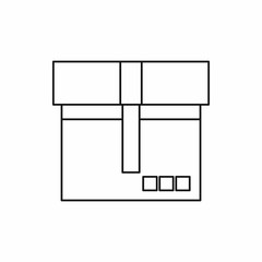 Box icon in outline style isolated on white background. Packaging symbol vector illustration