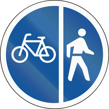 Road sign used in the African country of Botswana - Cyclists and pedestrians only
