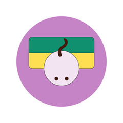 Vector illustration of Ukrainian Independence Day in flat style Ukrainian Cossack head with flag