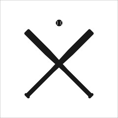 Baseball bats and ball sign simple icon on background