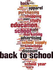 Back to school word cloud concept. Vector illustration