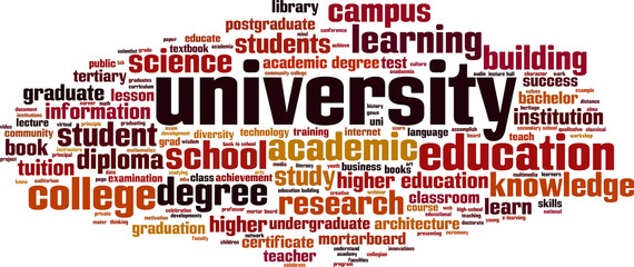 University word cloud concept. Vector illustration