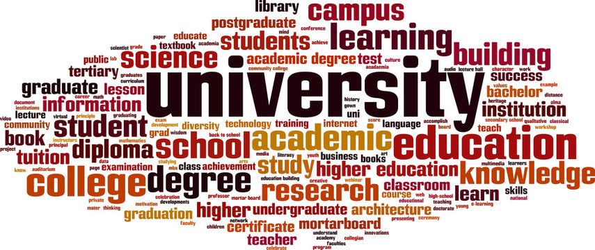 University word cloud concept. Vector illustration