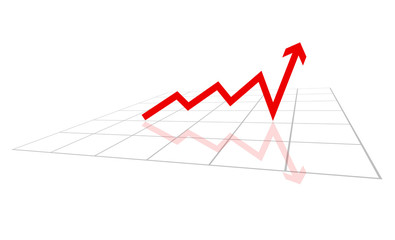 grafico, istogramma, freccia,