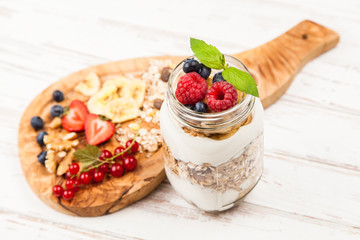 Muesli with berries dessert