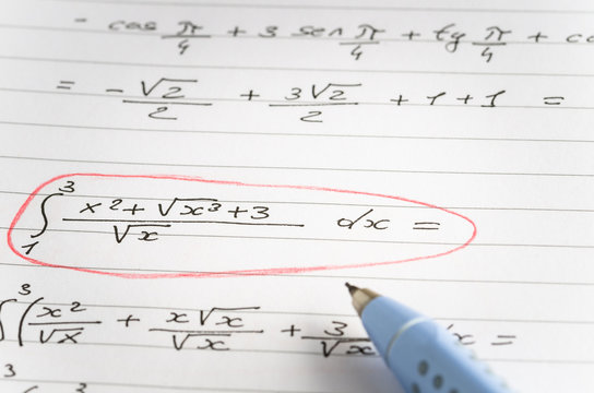 Circled Handwritten Equation.