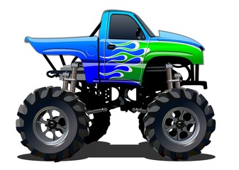 Cartoon Monster Truck. Available EPS-10 separated by groups and layers with transparency effects for one-click repaint © Mechanik