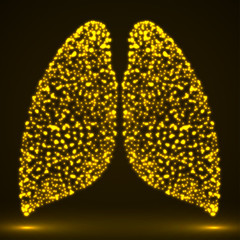 Abstract glowing human lung. Vector illustration. Eps 10
