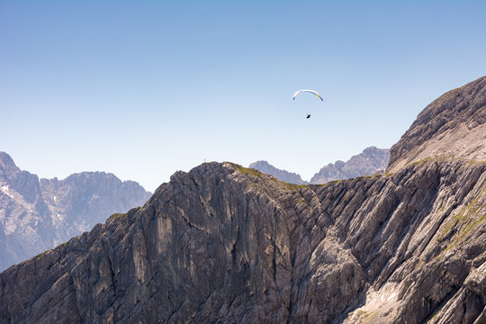 Paraglider in the alps of Bavaria