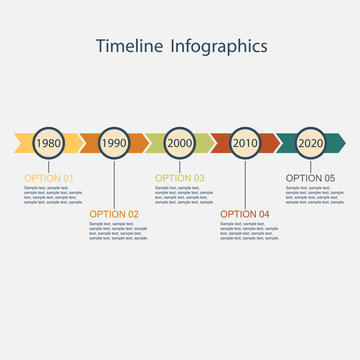 Timeline Infographic template with text. Vector illustration.