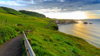Coast with green grass nearby a carrick-rede-rob, Northern Irela