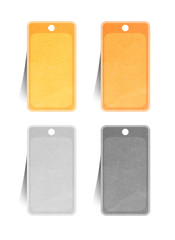 recycled paper stick on white background