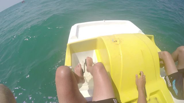 Pedal boat ride POV