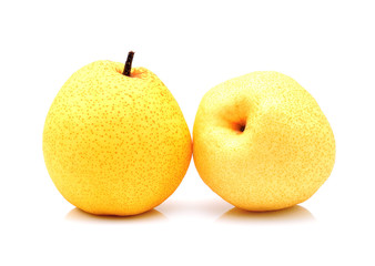 Chinese pear on white background