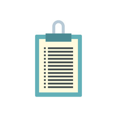 Document plan icon in flat style isolated on white background. Certificate symbol