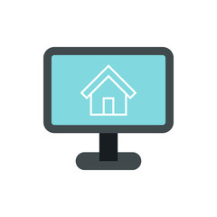 Layout of house icon in flat style isolated on white background. Structure symbol