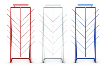 Set of promotional stand isolated on white background. 3d render