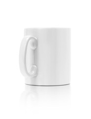 white ceramic mug isolated on white background
