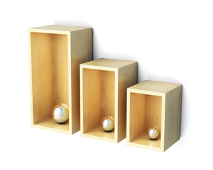 Shelves isolated on white background. 3d rendering