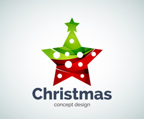 Vector Christmas snowflake logo template